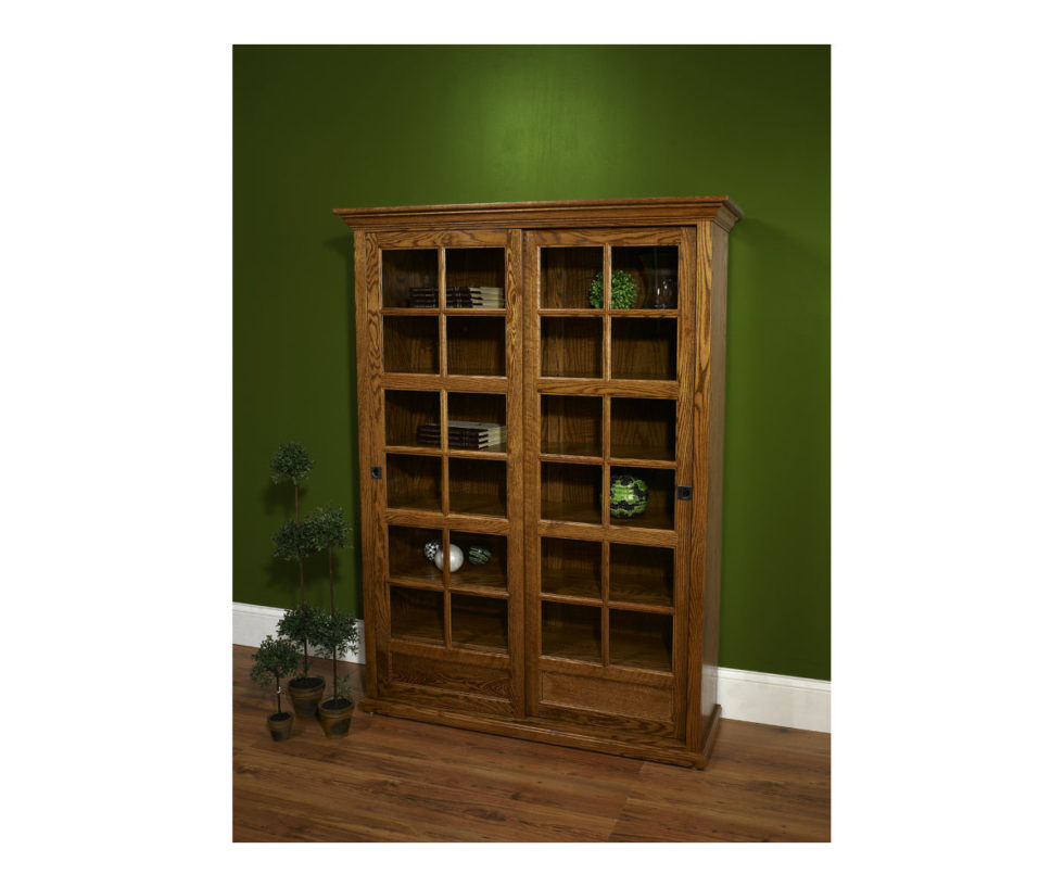 Sliding Door Bookcase Amish Elegance