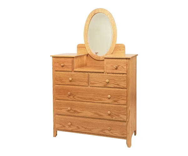 Scenic Shaker 7 Drawer Studio Chest with Oval Mirror